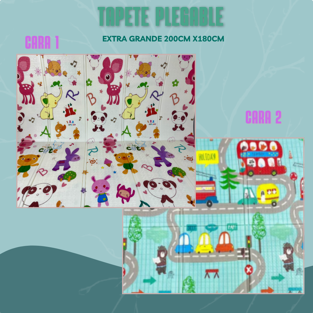 👣 TAPETE PLEGABLE EXTRA GRANDE 200CM X 180CM
