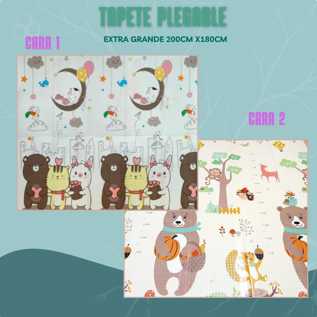 👣 TAPETE PLEGABLE EXTRA GRANDE 200CM X 180CM