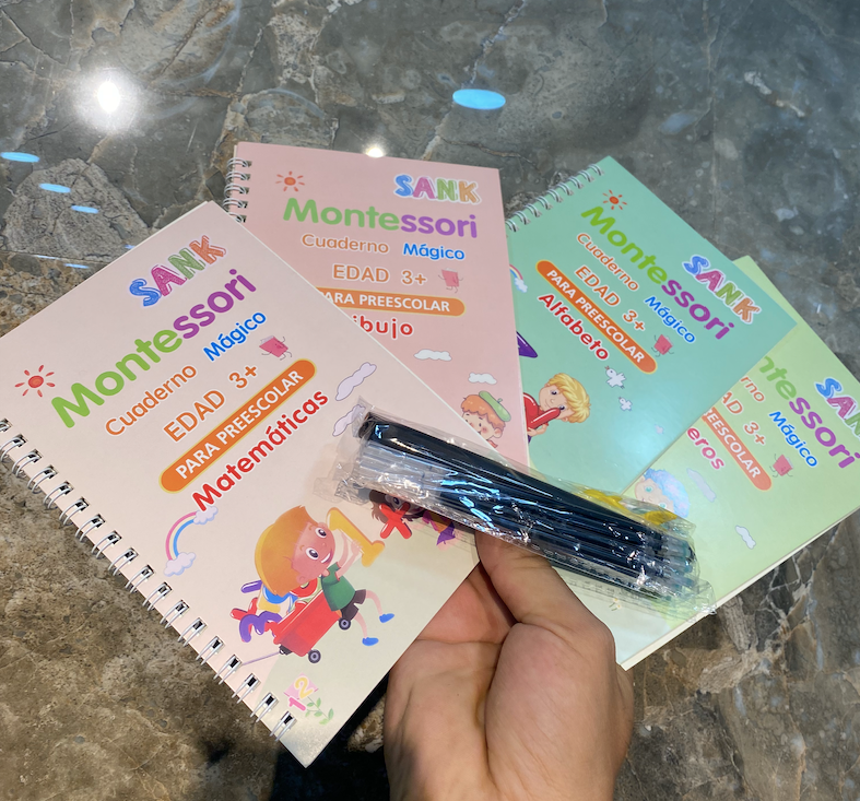 SET X 4 LIBROS MAGICOS DE CALIGRAFÍA MONTESSORI