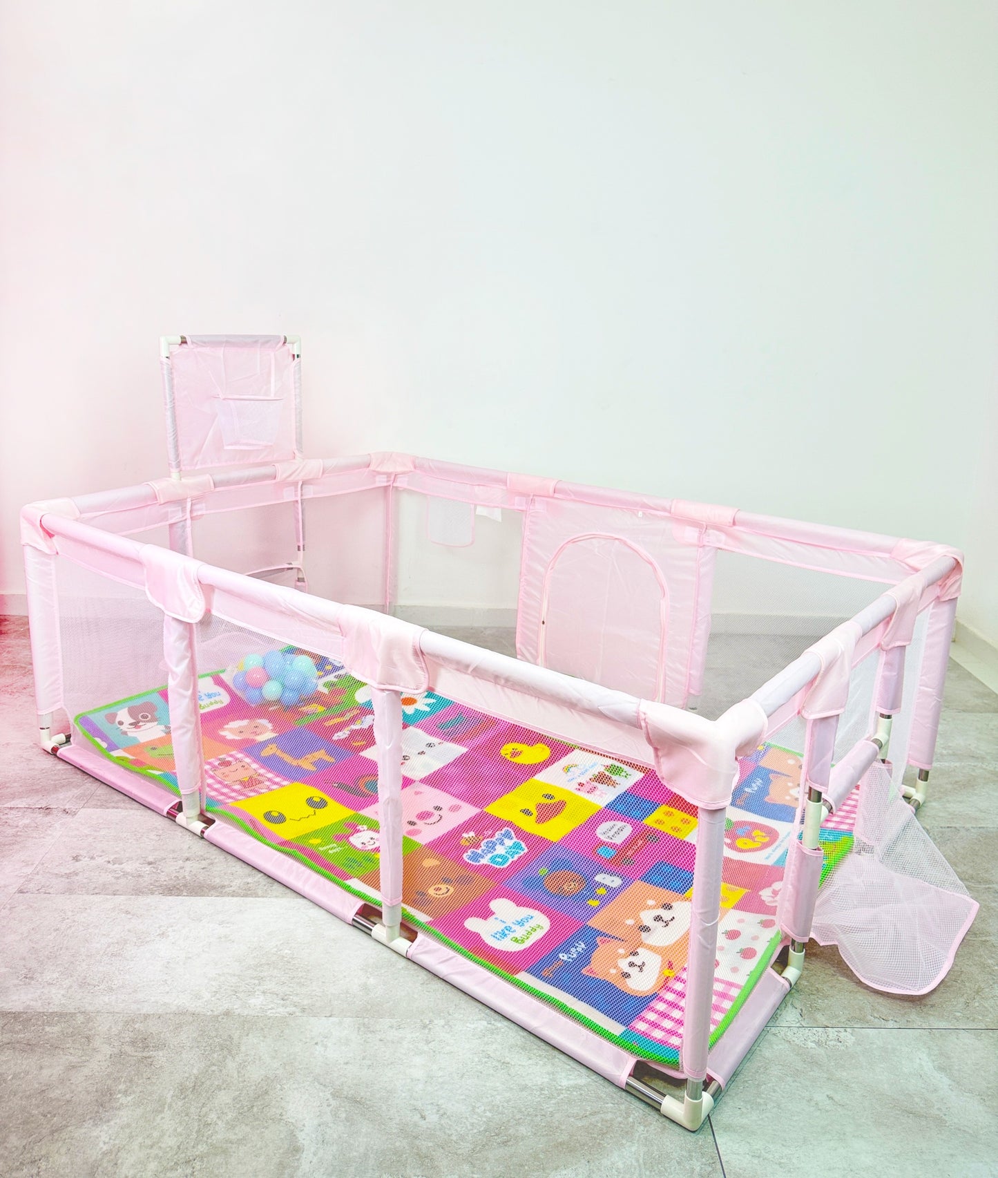 👶COMBO 3X1 PREMIUM, CORRAL DE JUEGOS + TAPETE PLEGABLE + PELOTAS🎉🌈