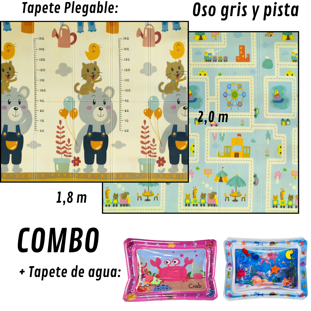 COMBO SENSORIAL - TAPETE DE GATEO 1,8m X 2m & TAPETE DE AGUA