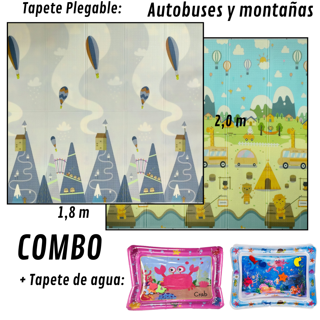 COMBO SENSORIAL - TAPETE DE GATEO 1,8m X 2m & TAPETE DE AGUA