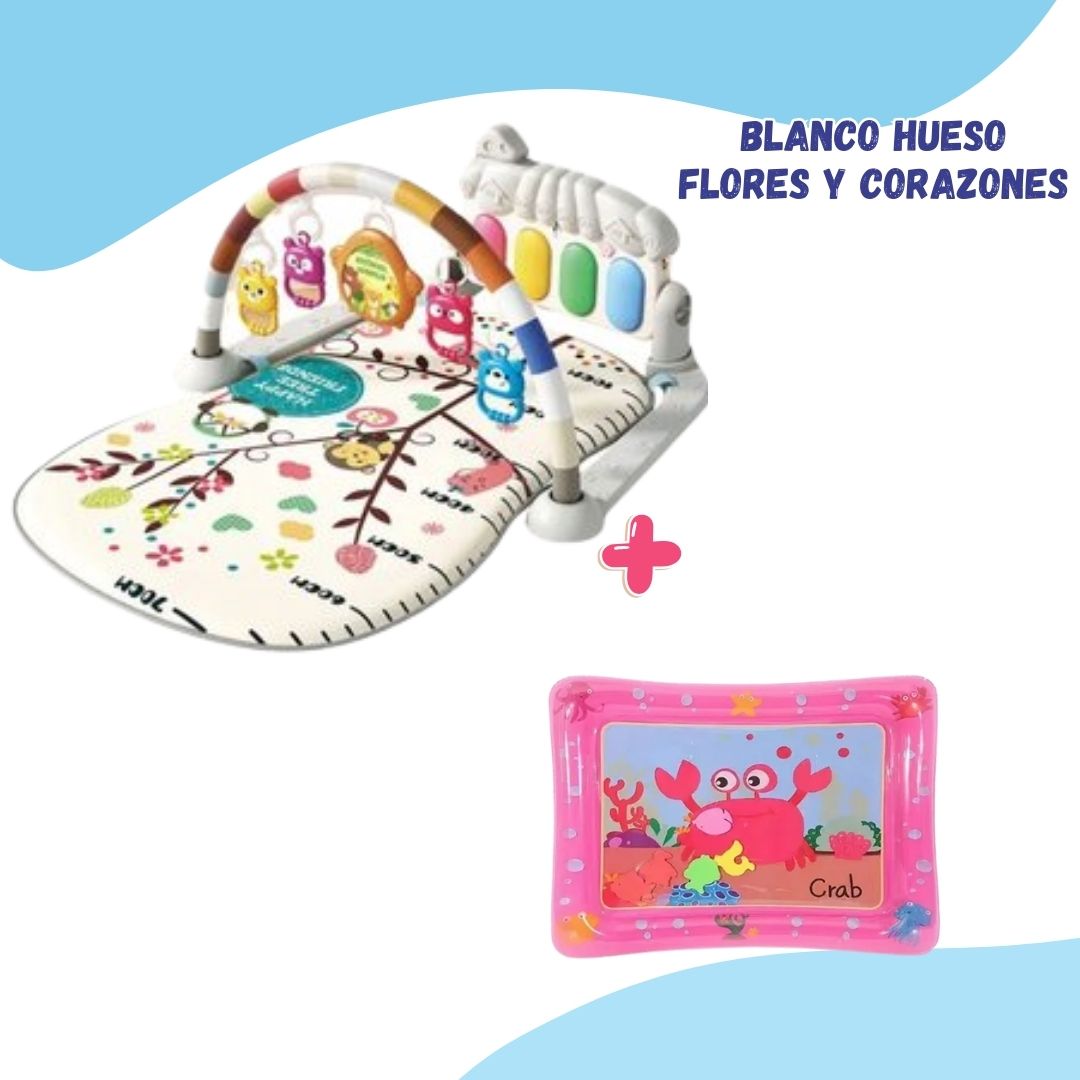 👶COMBO DESPIERTA LOS SENTIDOS 🎶🎹 GIMNASIO PIANO + TAPETE DE AGUA🐳