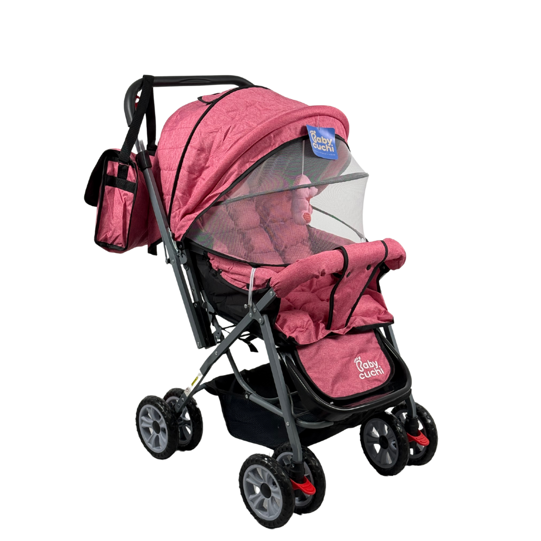 COCHE PARA BEBÉ PREMIUM PLEGABLE CON PAÑALERA