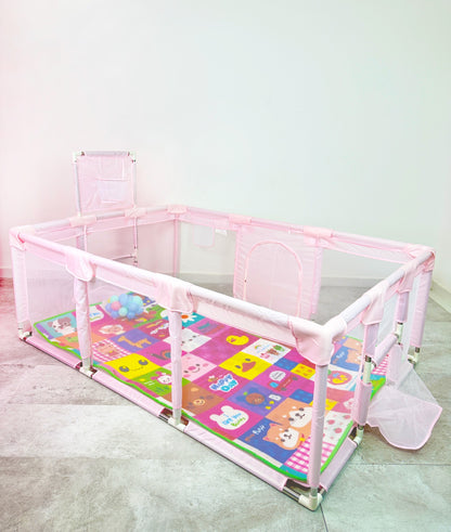 👶COMBO 3X1 PREMIUM, CORRAL DE JUEGOS + TAPETE PLEGABLE + PELOTAS🎉🌈