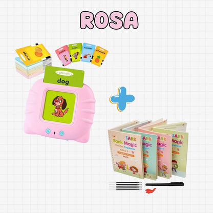 📚✍️COMBO EDUCATIVO LECTOR DE TARJETAS BILINGUE + SET X4 LIBROS MONTESSORI📚✍️