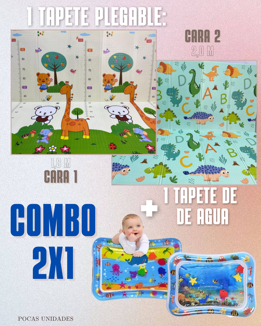 COMBO SENSORIAL 2X1 - TAPETE DE GATEO 1,8m X 2m & TAPETE DE AGUA