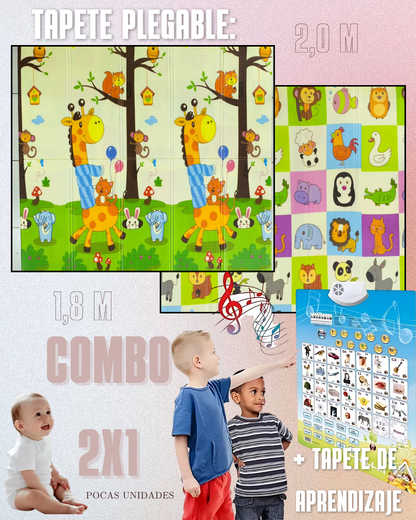 COMBO 2x1 - TAPETE DE GATEO 1,8m X 2m + TABLERO DE APRENDIZAJE