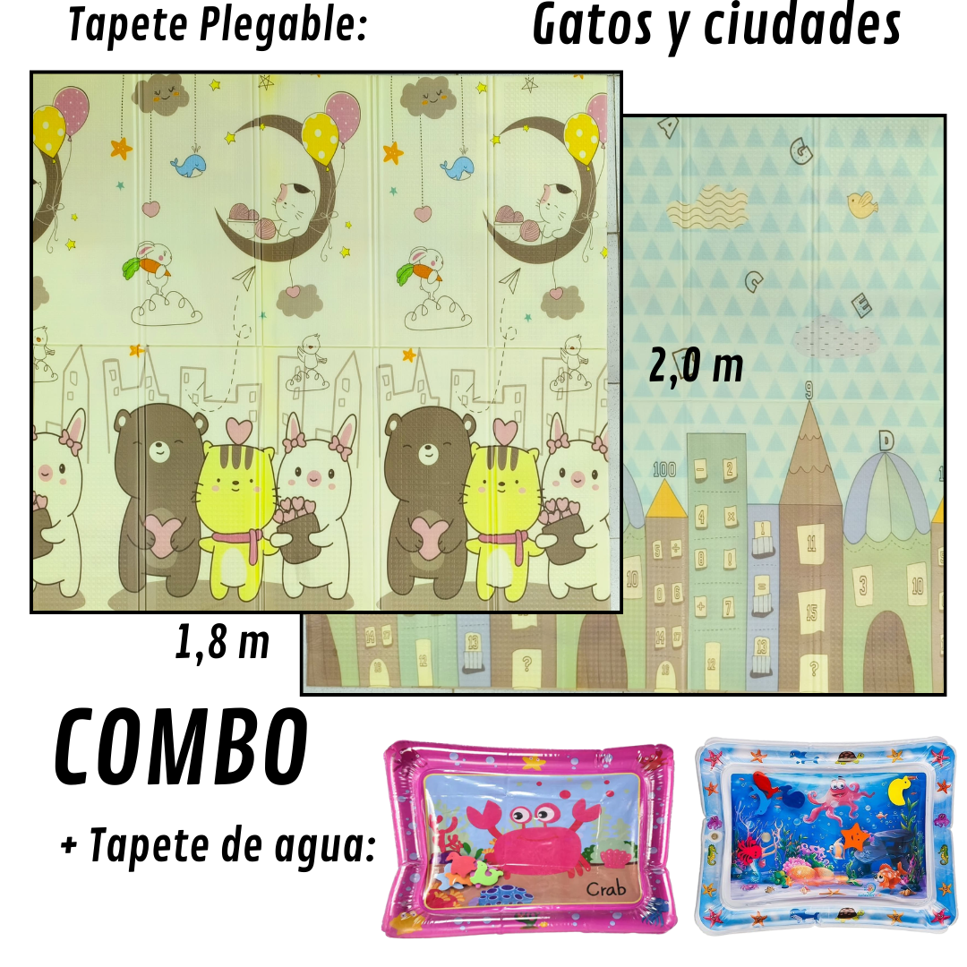 COMBO SENSORIAL - TAPETE DE GATEO 1,8m X 2m & TAPETE DE AGUA