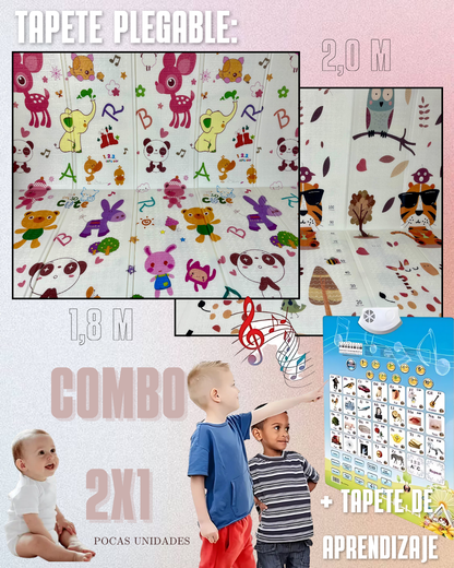 COMBO 2x1 - TAPETE DE GATEO 1,8m X 2m + TABLERO DE APRENDIZAJE