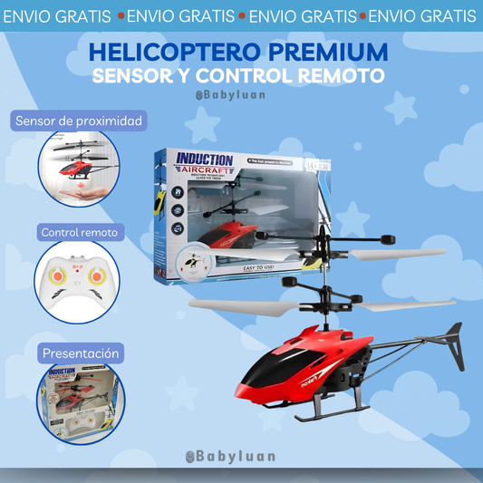 🚁HELICOPTERO PREMIUM (CONTRO REMOTO Y SENSOR)🚁