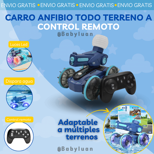 CARRO ANFIBIO TODO TERRENO A CONTROL REMOTO 🚗