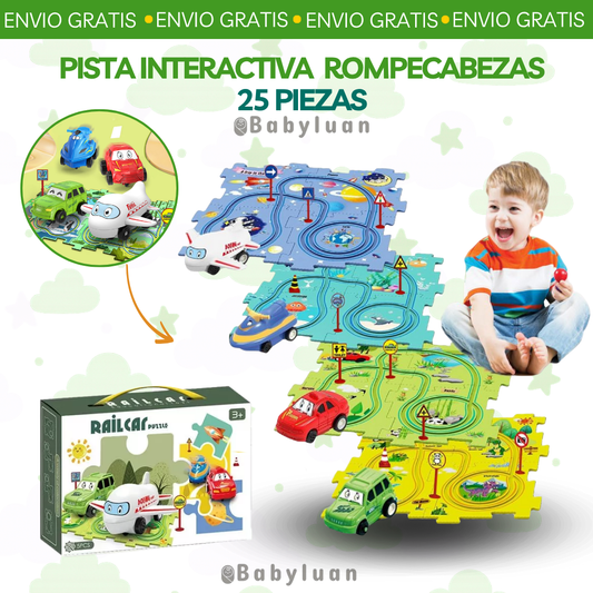 🚗 PISTA INTERACTIVA ROMPECABEZAS (25 PIEZAS)🚗