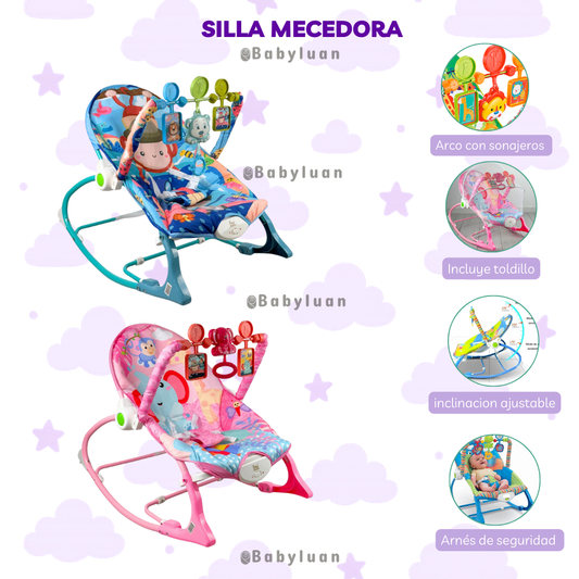 👶🏻SILLA MECEDORA VIBRADORA ❤️(Incluyen toldillo o mosquitero)